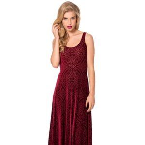 Black Milk Burned Velvet Wine Maxi Dress Size S